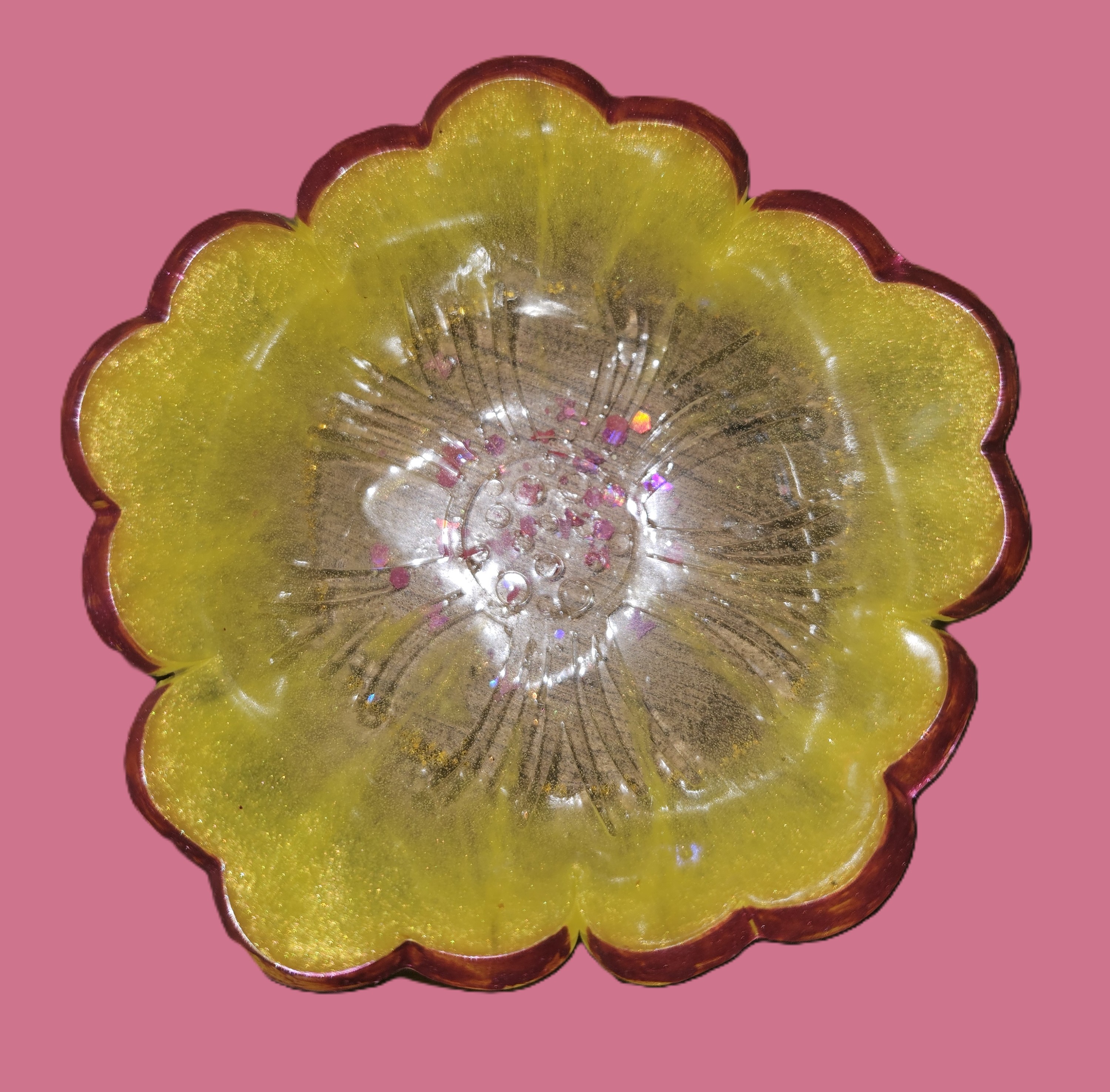 Yellow Floral Dish
